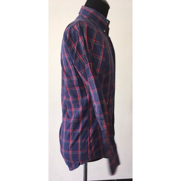 Mens Size Small Chaps Ralph Lauren Button Up Red/Blue Flannel Shirt - Picture 2 of 6